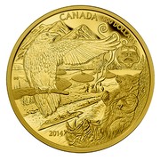 Canada 500 Dollars The Legend of the Spirit Bear 2014 Proof KM# 1733 CANADA 500 DOLLARS DG 2014 coin reverse