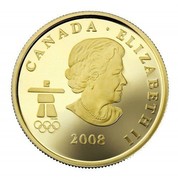 Canada 75 Dollars Inukshuk - Vancouver 2010 Olympic Games 2008 Proof KM# 820 CANADA ∙ ELIZABETH II ∙ 2008 coin obverse