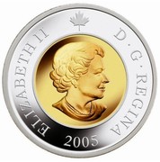 Canada 8 Dollars Railway Worker 2005 Proof KM# 598 ELIZABETH II D ∙ G ∙ REGINA 2005 coin obverse