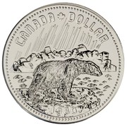 Canada Dollar Arctic Territories Centennial 1980 Specimen KM# 128 CANADA DOLLAR 1980 coin reverse Canada Dollar Arctic Territories Centennial 1980 Specimen KM# 128 CANADA DOLLAR 1980 coin reverse