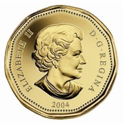 Canada Dollar Bird Series 2004 Proof KM# 507 ELIZABETH II D ∙ G ∙ REGINA 2004 coin obverse