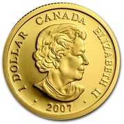 Canada Dollar Louis d'Or Aux Deux L 2007 Proof KM# 756 1 DOLLAR CANADA ELIZABETH II coin obverse Canada Dollar Louis d'Or Aux Deux L 2007 Proof KM# 756 1 DOLLAR CANADA ELIZABETH II coin obverse