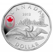 Canada Dollar Lucky Loonie 2012 Proof KM# 1256a CANADA 2012 ED DOLLAR coin reverse Canada Dollar Lucky Loonie 2012 Proof KM# 1256a CANADA 2012 ED DOLLAR coin reverse