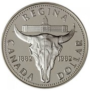 Canada Dollar Regina Centennial 1982 KM# 133 REGINA 1882 1982 CANADA DOLLAR coin reverse Canada Dollar Regina Centennial 1982 KM# 133 REGINA 1882 1982 CANADA DOLLAR coin reverse