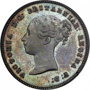 UK Half Farthing Victoria 1839 KM# 738.1 VICTORIA D: G: BRITANNIAR: REGINA F: D: coin obverse UK Half Farthing Victoria 1839 KM# 738.1 VICTORIA D: G: BRITANNIAR: REGINA F: D: coin obverse