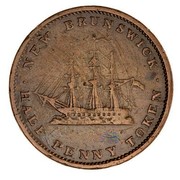 Canada Half Penny Victoria New Brunswik Token 1843 KM# 1 NEW BRUNSWICK HALF PENNY TOKEN coin reverse Canada Half Penny Victoria New Brunswik Token 1843 KM# 1 NEW BRUNSWICK HALF PENNY TOKEN coin reverse