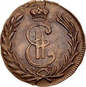 Russia Kopek Catherine II 1778 КМ C# 3 Е II К М coin obverse Russia Kopek Catherine II 1778 КМ C# 3 Е II К М coin obverse
