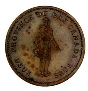 Canada One Penny Lower Canada Token 1837 KM# Tn12 PROVINCE DU BAS CANADA coin obverse Canada One Penny Lower Canada Token 1837 KM# Tn12 PROVINCE DU BAS CANADA coin obverse