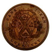 Canada One Penny Lower Canada Token 1837 KM# Tn12 BANK TOKEN CCONCORDIA SALUS BANQUE DU PEUPLE 1837 ONE PENNY coin reverse Canada One Penny Lower Canada Token 1837 KM# Tn12 BANK TOKEN CCONCORDIA SALUS BANQUE DU PEUPLE 1837 ONE PENNY coin reverse