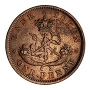 Canada Penny Bank of Upper Canada 1850 KM# Tn3 BANK TOKEN ONE.PENNY coin reverse Canada Penny Bank of Upper Canada 1850 KM# Tn3 BANK TOKEN ONE.PENNY coin reverse
