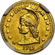 USA 1/2 Minerva Round Half Dollar 1915 EUR EKA 1915 coin obverse USA 1/2 Minerva Round Half Dollar 1915 EUR EKA 1915 coin obverse