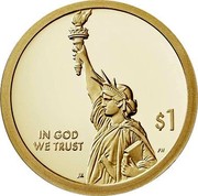 USA $1 (American Innovation Introductory Coin) IN GOD WE TRUST $1 coin obverse USA $1 (American Innovation Introductory Coin) IN GOD WE TRUST $1 coin obverse