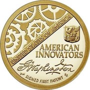 USA $1 (American Innovation Introductory Coin) UNITED STATES OF AMERICA AMERICAN INNOVATORS SIGNED FIRST PATENT coin reverse USA $1 (American Innovation Introductory Coin) UNITED STATES OF AMERICA AMERICAN INNOVATORS SIGNED FIRST PATENT coin reverse