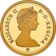 Canada 1 Cent 1967 Centennial - Rock Dove 2017 Proof with Gold-Plating ELIZABETH II D • G • REGINA P coin obverse