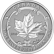 Canada 1 Dollar Maple Leaf 2015 KM# 1805 CANADA FINE SILVER 1/20 OZ ARGENT PUR 2015 9999 LC coin reverse Canada 1 Dollar Maple Leaf 2015 KM# 1805 CANADA FINE SILVER 1/20 OZ ARGENT PUR 2015 9999 LC coin reverse