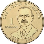 Australia 1 Dollar Sir John Monash 2018 Coincard SIR JOHN MONASH 1 DOLLAR 1865 - 1931 AB coin reverse Australia 1 Dollar Sir John Monash 2018 Coincard SIR JOHN MONASH 1 DOLLAR 1865 - 1931 AB coin reverse