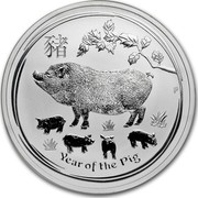 Australia 1 Dollar Year of the Pig 2019  YEAR OF THE PIG P AH coin reverse Australia 1 Dollar Year of the Pig 2019  YEAR OF THE PIG P AH coin reverse