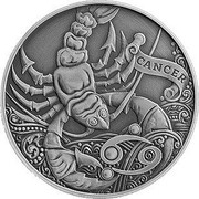 Belarus 1 Rouble Cancer 2015 Antique finish KM# 547 CANCER coin reverse Belarus 1 Rouble Cancer 2015 Antique finish KM# 547 CANCER coin reverse