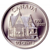 Canada 10 Cents 100th Anniversary of the Birth of the Credit Unions in North America (2000) Proof KM# 409 CANADA 1900 2000 10 CENTS JGL coin reverse Canada 10 Cents 100th Anniversary of the Birth of the Credit Unions in North America (2000) Proof KM# 409 CANADA 1900 2000 10 CENTS JGL coin reverse