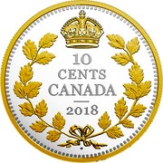 Canada 10 Cents Legacy of the Dime - Dot 2018 Dot Proof 10 CENTS CANADA 2018 coin reverse
