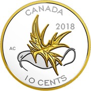 Canada 10 Cents Legacy of the Dime: Wing of Peace 2018 Maple Leaf Proof CANADA 2018 10 CENTS AC coin reverse