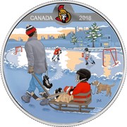 Canada 10 Dollars Learning to Play - Ottawa Senators 2018 Matte Proof CANADA 2018 JM coin reverse