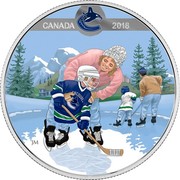 Canada 10 Dollars Learning to Play - Vancouver Canucks 2018 Matte Proof CANADA 2018 JM coin reverse