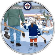 Canada 10 Dollars Learning to Play - Winnipeg Jets 2018 Matte Proof CANADA 2018 JM coin reverse