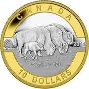 Canada 10 Dollars O Canada Bison 2014 CANADA 2014 10 DOLLARS TT coin reverse