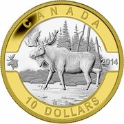 Canada 10 Dollars O Canada Moose 2014 KM# 1649a CANADA 2014 10 DOLLARS coin reverse
