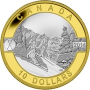 Canada 10 Dollars Skiing 2014 CANADA 2014 10 DOLLARS coin reverse