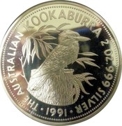 Australia 10 Dollars The Australian Kookaburra 1991 KM# 161 THE AUSTRALIAN KOOKABURRA 2 OZ. 999 SILVER *YEAR* coin reverse Australia 10 Dollars The Australian Kookaburra 1991 KM# 161 THE AUSTRALIAN KOOKABURRA 2 OZ. 999 SILVER *YEAR* coin reverse