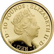 UK 10 Pounds Britannia 2017 Trident Proof ELIZABETH II D G REG F D 10 POUNDS J.C coin obverse