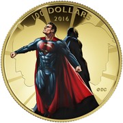 Canada 100 Dollars Batman vs Superman 2016 Proof KM# 2138 100 DOLLARS 2016 ©DC coin reverse Canada 100 Dollars Batman vs Superman 2016 Proof KM# 2138 100 DOLLARS 2016 ©DC coin reverse