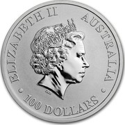 Australia 100 Dollars Kangaroo 2019 P BU ELIZABETH II AUSTRALIA 100 DOLLARS IRB coin obverse Australia 100 Dollars Kangaroo 2019 P BU ELIZABETH II AUSTRALIA 100 DOLLARS IRB coin obverse