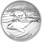 Canada 100 Dollars Orca Whale 2016 Matte Proof KM# 2236 CANADA 2016 100 DOLLARS coin reverse Canada 100 Dollars Orca Whale 2016 Matte Proof KM# 2236 CANADA 2016 100 DOLLARS coin reverse
