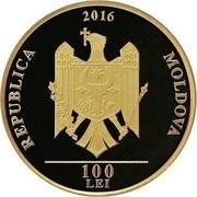 Moldova 100 Lei 100th Birth Anniversary of painter Mihail Grecu 2016 Proof REPUBLICA 2016 MOLDOVA 100 LEI coin obverse Moldova 100 Lei 100th Birth Anniversary of painter Mihail Grecu 2016 Proof REPUBLICA 2016 MOLDOVA 100 LEI coin obverse