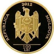 Moldova 100 Lei 555 Anniversary of enthronement St Stephen the Great 2012 Proof KM# 70 REPUBLICA MOLDOVA 2012 100 LEI coin obverse Moldova 100 Lei 555 Anniversary of enthronement St Stephen the Great 2012 Proof KM# 70 REPUBLICA MOLDOVA 2012 100 LEI coin obverse