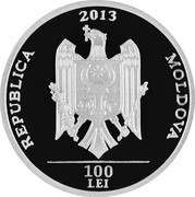 Moldova 100 Lei Guguta 2013 Proof REPUBLICA 2013 MOLDOVA 100 LEI coin obverse Moldova 100 Lei Guguta 2013 Proof REPUBLICA 2013 MOLDOVA 100 LEI coin obverse