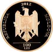 Moldova 100 Lei Ion Creanga 2012 Proof REPUBLICA 2012 MOLDOVA 100 LEI coin obverse Moldova 100 Lei Ion Creanga 2012 Proof REPUBLICA 2012 MOLDOVA 100 LEI coin obverse