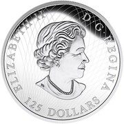Canada 125 Dollars Roaring Grizzly Bear 2016 Proof KM# 2240 ELIZABETH II D ∙ G ∙ REGINA 125 DOLLARS coin obverse Canada 125 Dollars Roaring Grizzly Bear 2016 Proof KM# 2240 ELIZABETH II D ∙ G ∙ REGINA 125 DOLLARS coin obverse