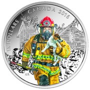 Canada 15 Dollars Firefighters 2016 Proof KM# 2154 15 DOLLARS CANADA 2016 coin reverse