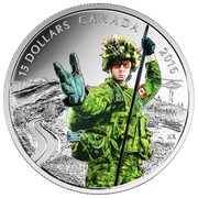 Canada 15 Dollars Military 2016 Proof KM# 2157 15 DOLLARS CANADA 2016 coin reverse