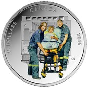 Canada 15 Dollars Paramedics 2016 Proof KM# 2156 15 DOLLARS CANADA 2016 KR coin reverse