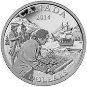Canada 15 Dollars The West Coast Exploration 2014 Matte Proof KM# 1661 CANADA 2014 JM 15 DOLLARS coin reverse Canada 15 Dollars The West Coast Exploration 2014 Matte Proof KM# 1661 CANADA 2014 JM 15 DOLLARS coin reverse