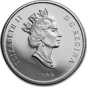 Canada 150 Dollars Falcon 1996 Proof KM# 280 ELIZABETH D • G • REGINA 1996 coin obverse Canada 150 Dollars Falcon 1996 Proof KM# 280 ELIZABETH D • G • REGINA 1996 coin obverse