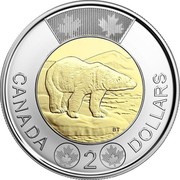 Canada 2 Dollars 150th Anniversary of Canadian Confederation Polar Bear 2017 Maple Leaf Proof CANADA 2 DOLLARS coin reverse Canada 2 Dollars 150th Anniversary of Canadian Confederation Polar Bear 2017 Maple Leaf Proof CANADA 2 DOLLARS coin reverse