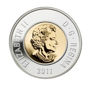Canada 2 Dollars Boreal Forest 2011 KM# 1167 ELIZABETH II D ∙ G ∙ REGINA 2011 coin obverse Canada 2 Dollars Boreal Forest 2011 KM# 1167 ELIZABETH II D ∙ G ∙ REGINA 2011 coin obverse