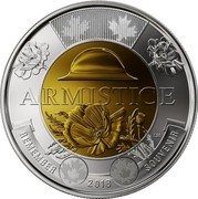 Canada 2 Dollars Centenary of the end of the First War World 2018 ARMISTICE REMEMBER 2018 SOUVENIR LM coin reverse Canada 2 Dollars Centenary of the end of the First War World 2018 ARMISTICE REMEMBER 2018 SOUVENIR LM coin reverse