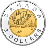 Canada 2 Dollars Our Home and Native Land 2017 Proof, inner core gold-plated CANADA TH 2 DOLLARS coin reverse Canada 2 Dollars Our Home and Native Land 2017 Proof, inner core gold-plated CANADA TH 2 DOLLARS coin reverse